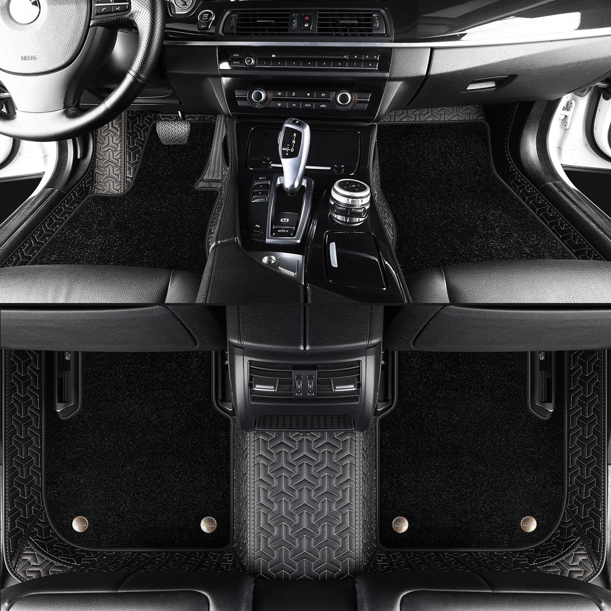 Classic Stitching Custom Double Layer Luxury Car Floor Mats Set