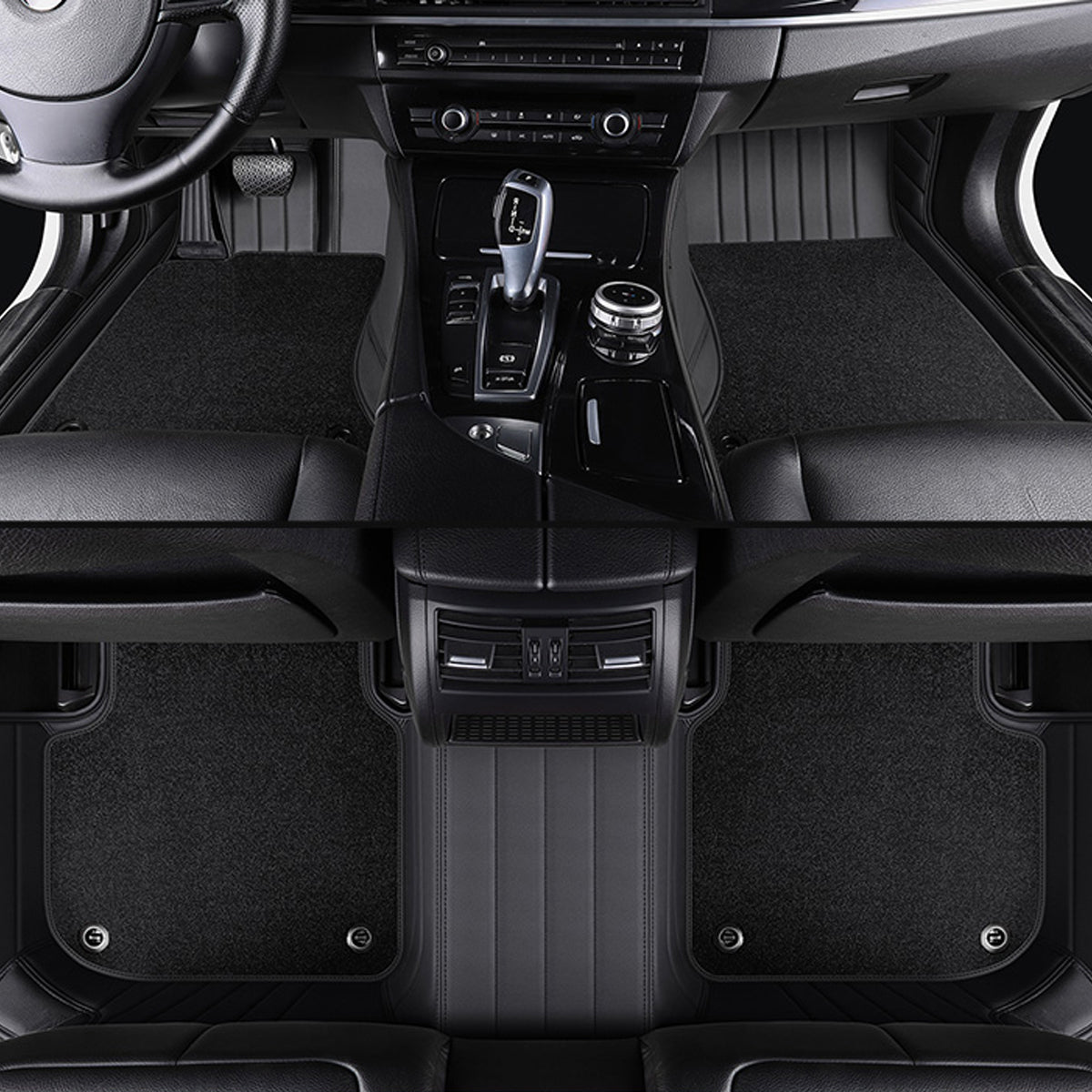 Stripe Stitching Custom Luxury Car Floor Mats Set