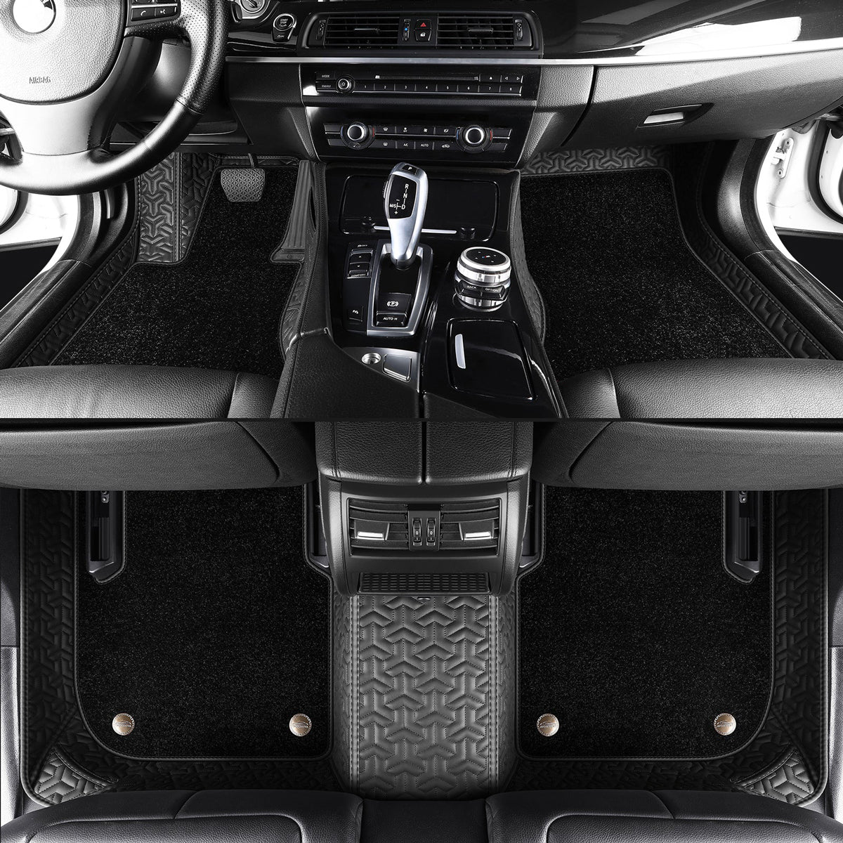 Classic Stitching Custom Double Layer Luxury Car Floor Mats Set