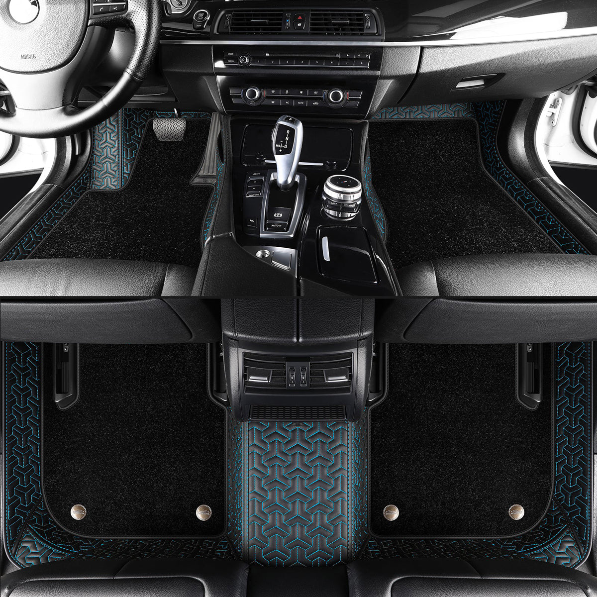Classic Stitching Custom Double Layer Luxury Car Floor Mats Set