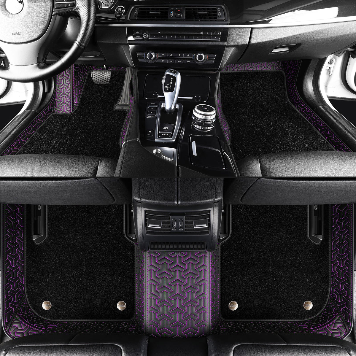 Classic Stitching Custom Double Layer Luxury Car Floor Mats Set