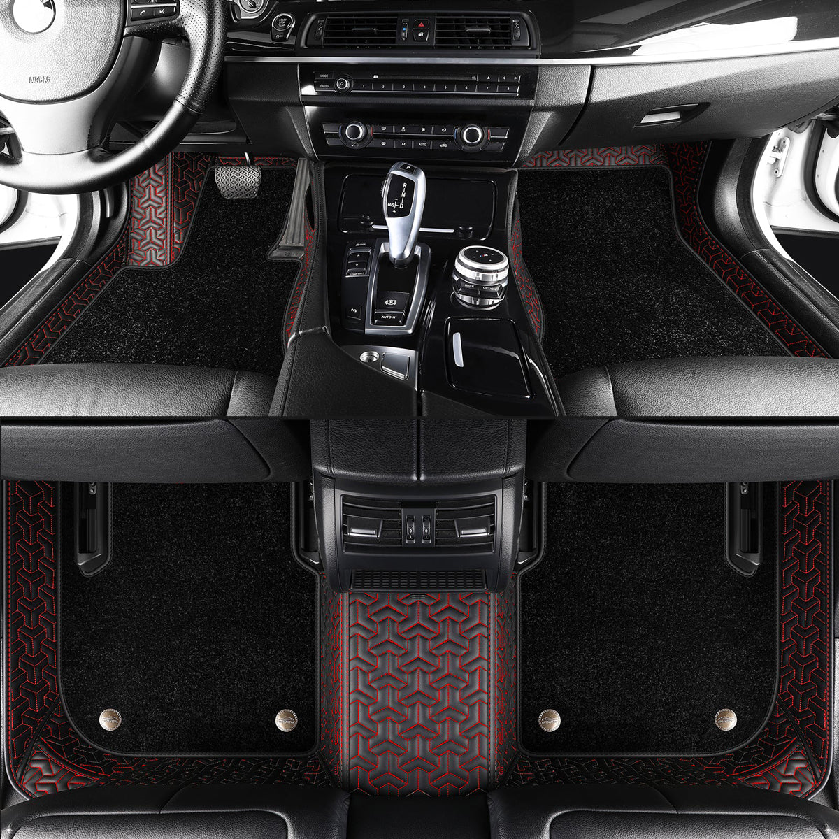 Classic Stitching Custom Double Layer Luxury Car Floor Mats Set