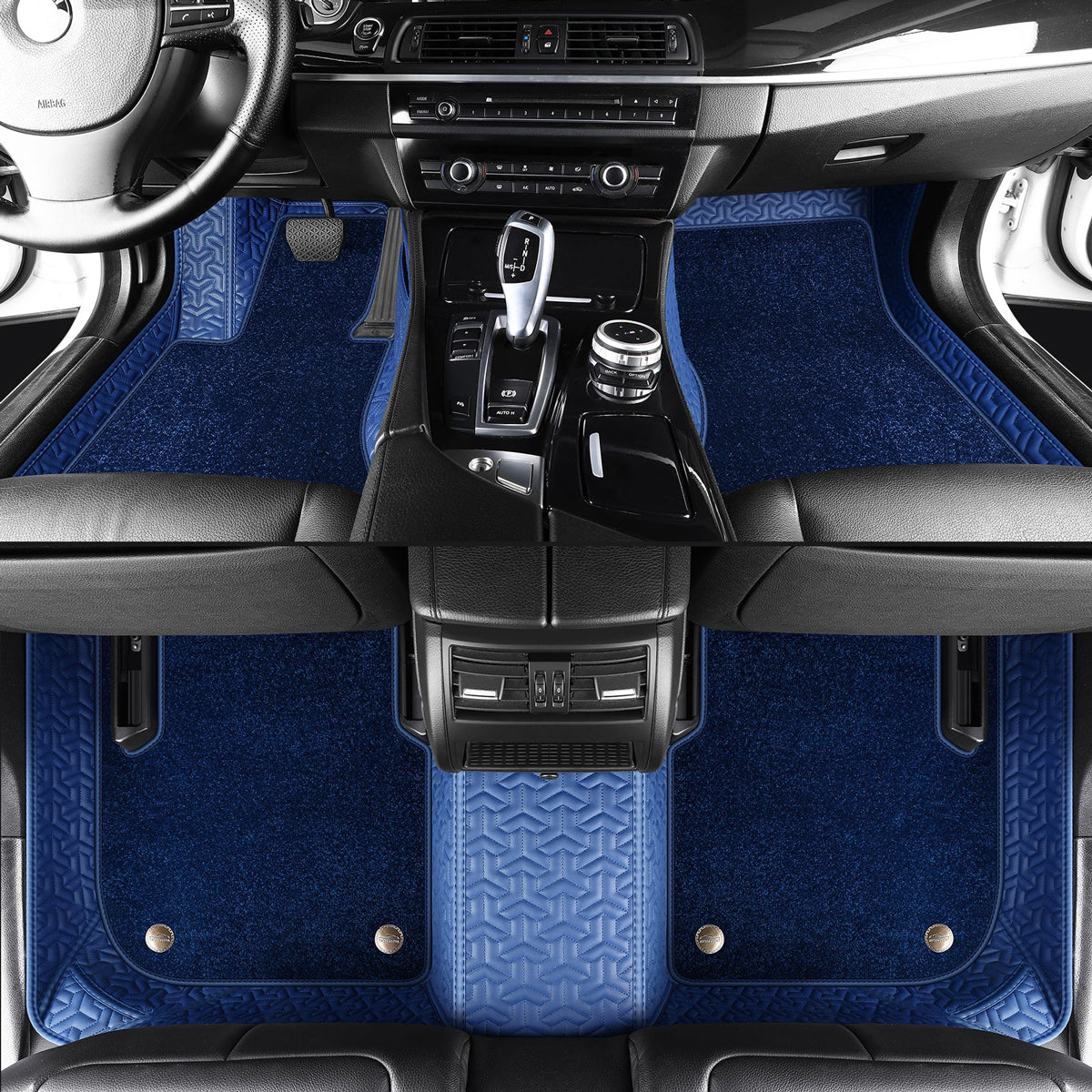 Classic Stitching Custom Double Layer Luxury Car Floor Mats Set