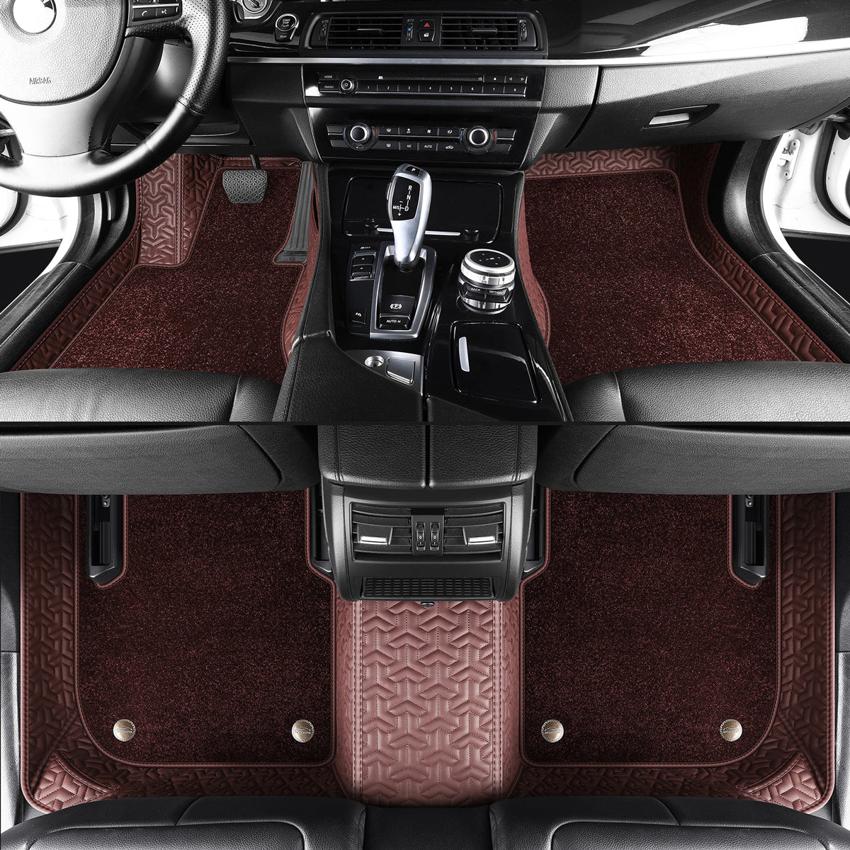 Classic Stitching Custom Double Layer Luxury Car Floor Mats Set