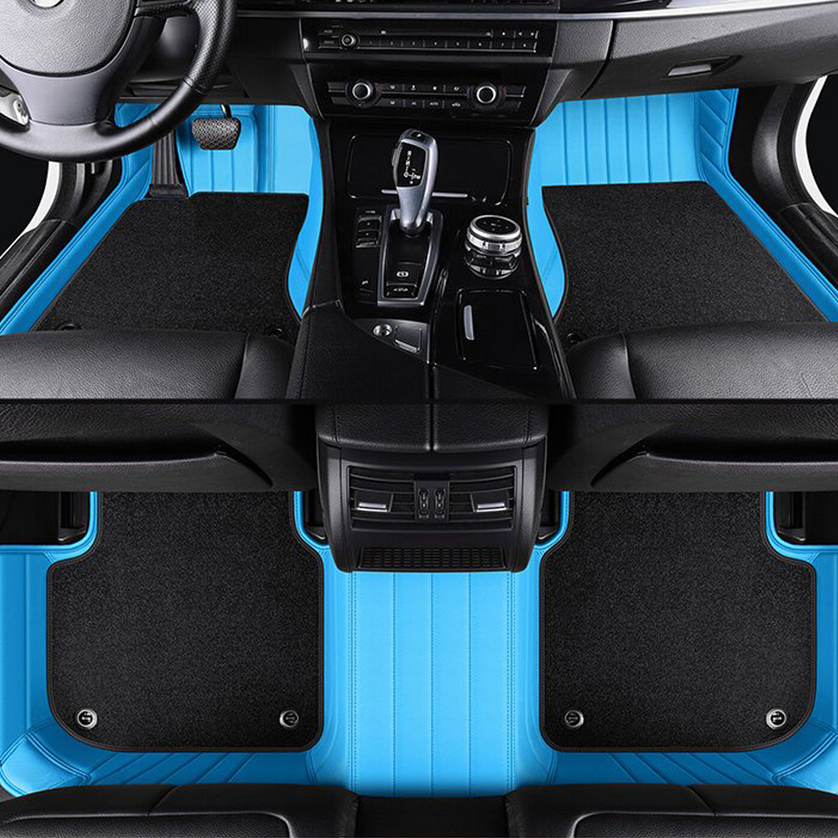 Stripe Stitching Custom Luxury Car Floor Mats Set