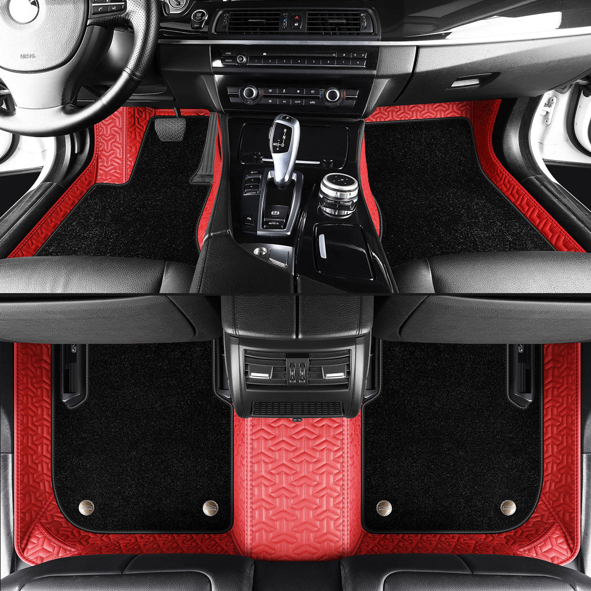 Classic Stitching Custom Double Layer Luxury Car Floor Mats Set
