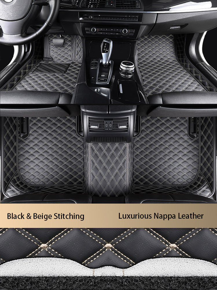 Diamond Stitching Custom Luxury Car Floor Mats Set