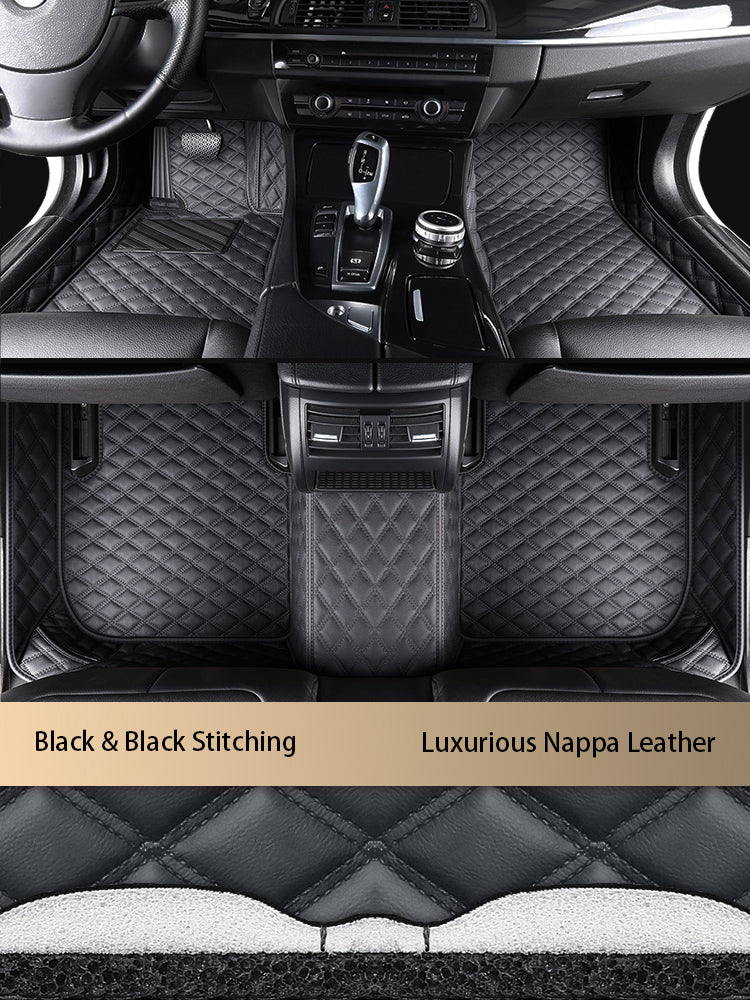 Diamond Stitching Custom Luxury Car Floor Mats Set