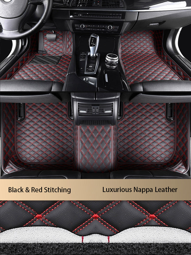 Diamond Stitching Custom Luxury Car Floor Mats Set