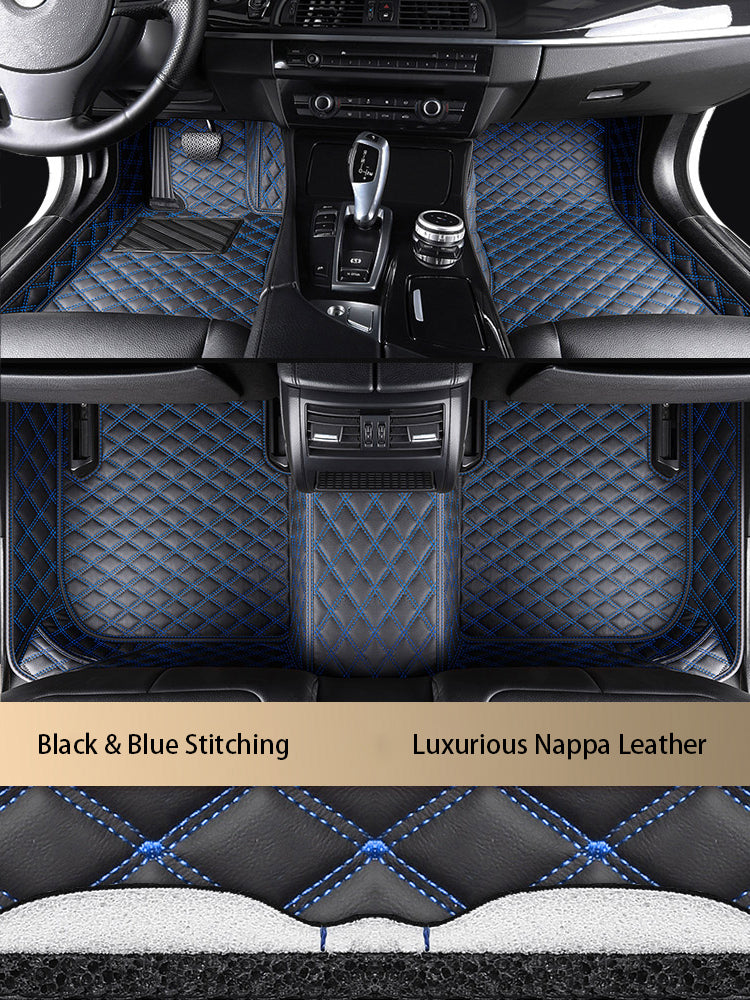 Diamond Stitching Custom Luxury Car Floor Mats Set