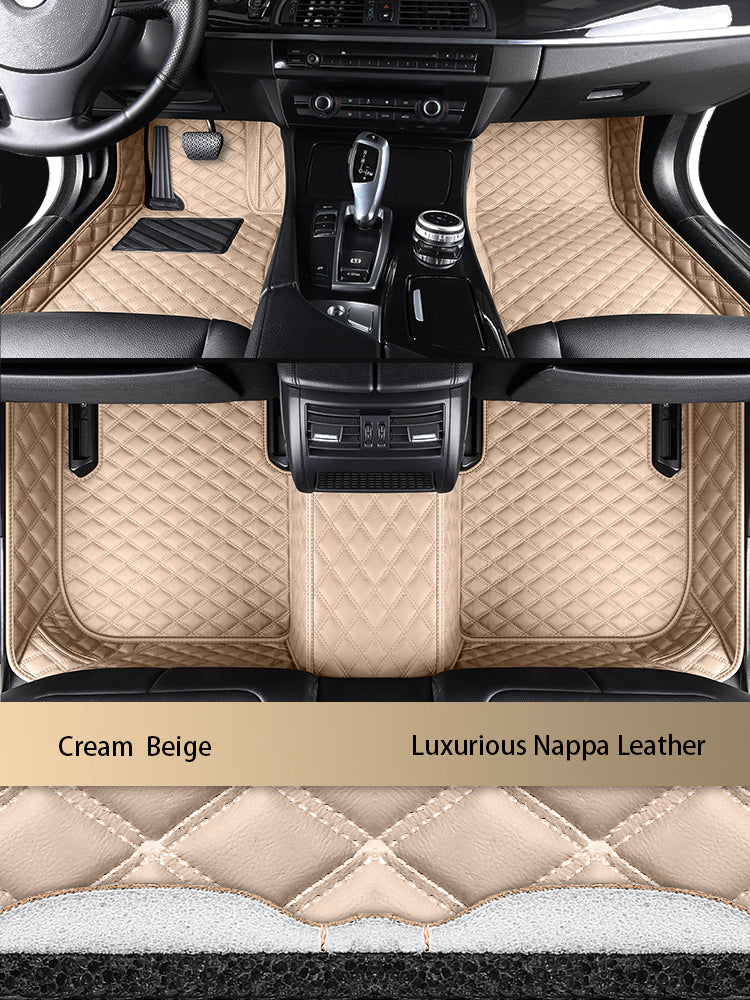 Diamond Stitching Custom Luxury Car Floor Mats Set