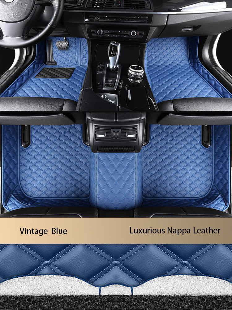 Diamond Stitching Custom Luxury Car Floor Mats Set