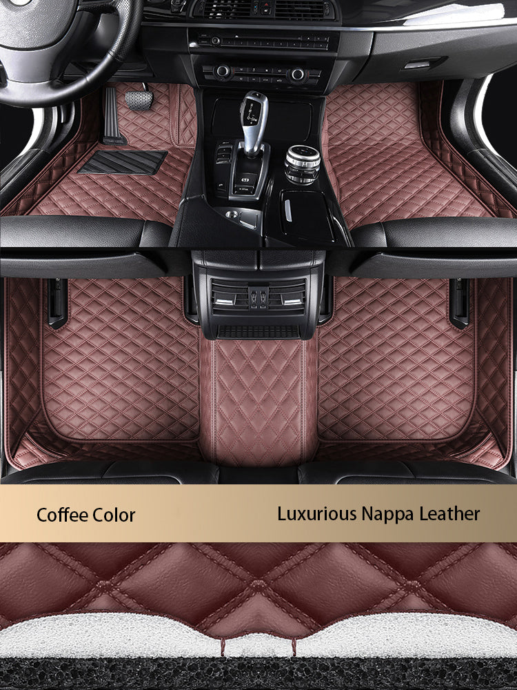Diamond Stitching Custom Luxury Car Floor Mats Set