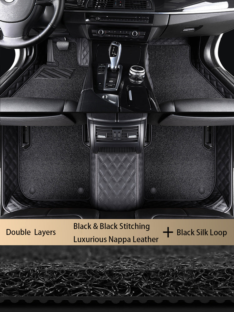 Diamond Stitching Custom Luxury Car Floor Mats Set