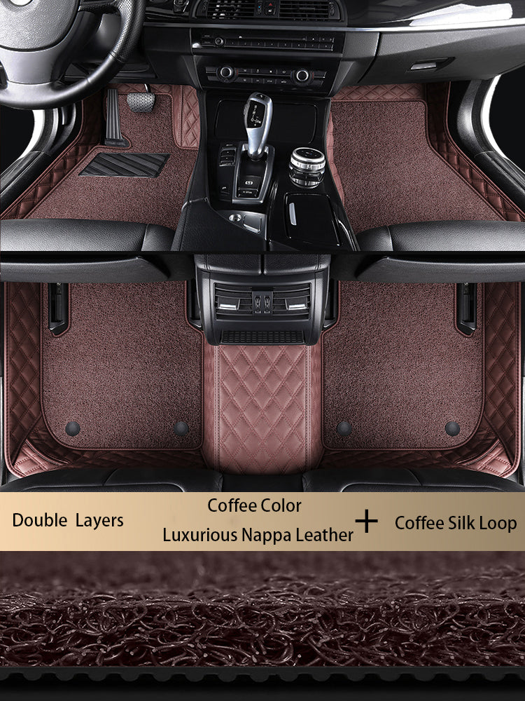 Diamond Stitching Custom Luxury Car Floor Mats Set