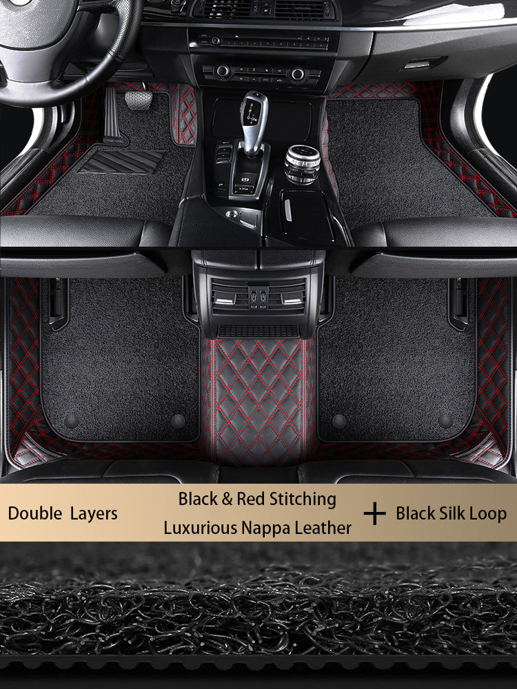 Diamond Stitching Custom Luxury Car Floor Mats Set
