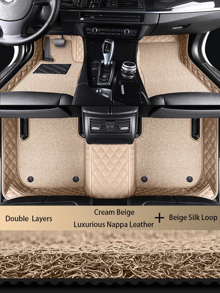 Diamond Stitching Custom Luxury Car Floor Mats Set