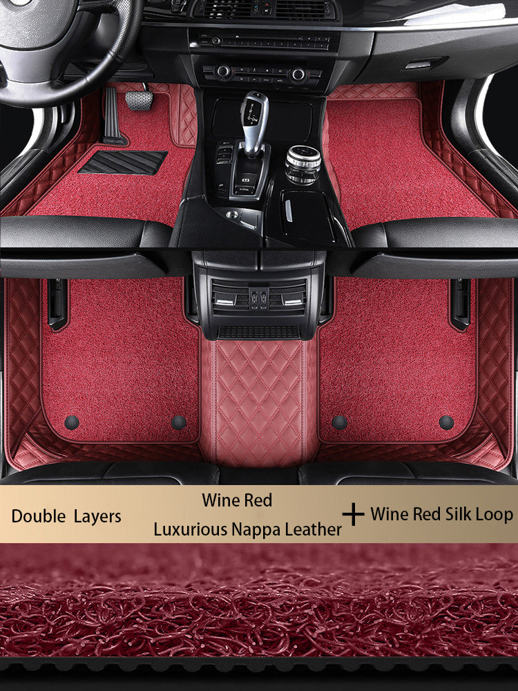 Diamond Stitching Custom Luxury Car Floor Mats Set