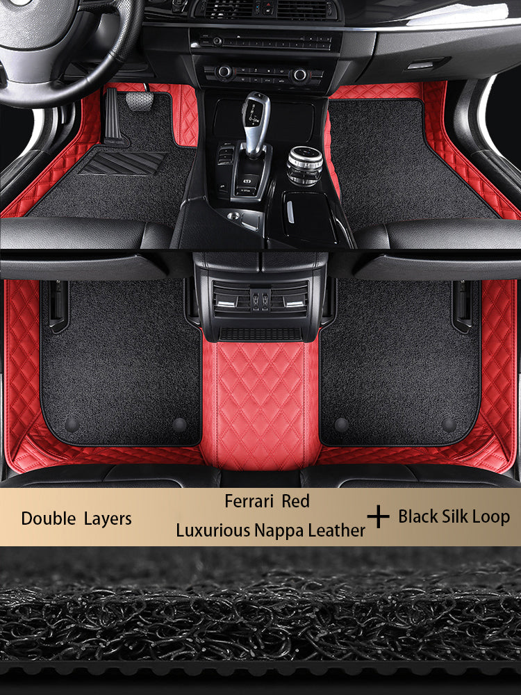 Diamond Stitching Custom Luxury Car Floor Mats Set