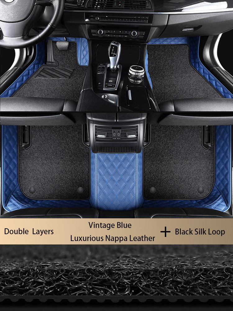 Diamond Stitching Custom Luxury Car Floor Mats Set
