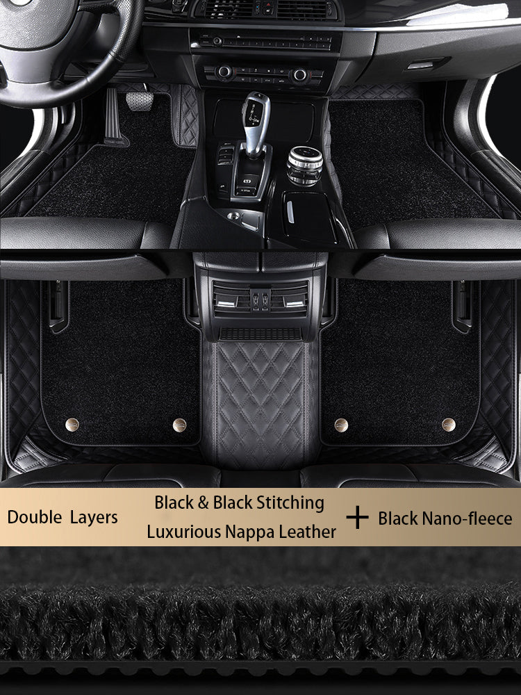 Diamond Stitching Custom Luxury Car Floor Mats Set