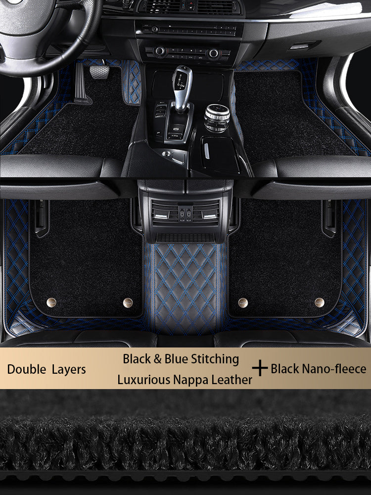 Diamond Stitching Custom Luxury Car Floor Mats Set