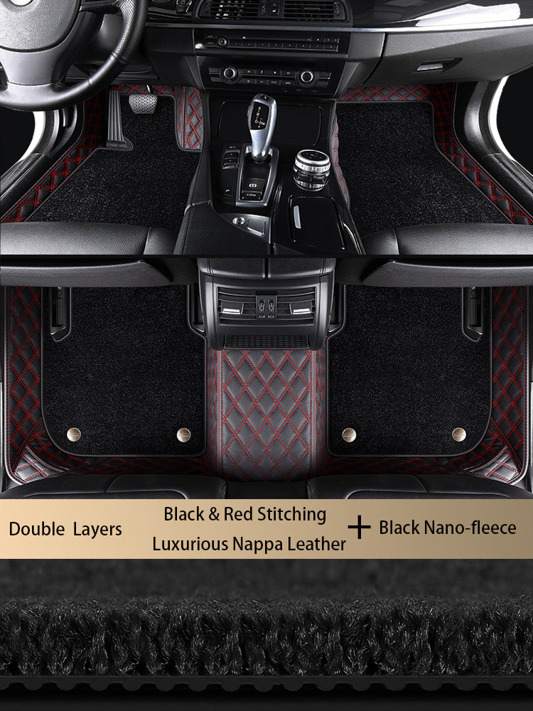 Diamond Stitching Custom Luxury Car Floor Mats Set