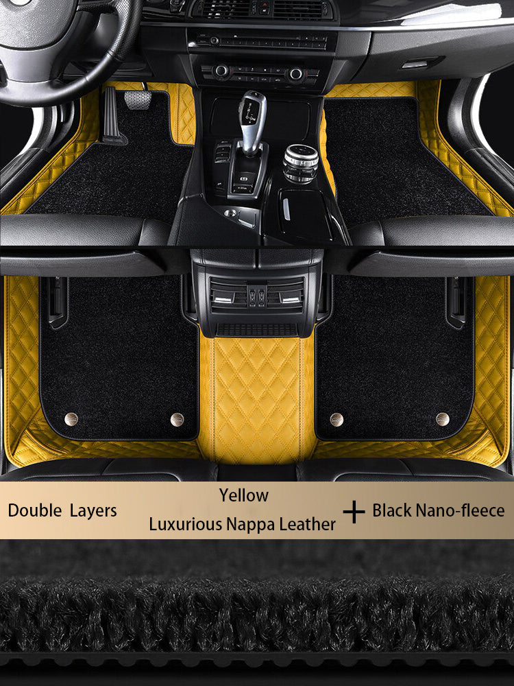Diamond Stitching Custom Luxury Car Floor Mats Set
