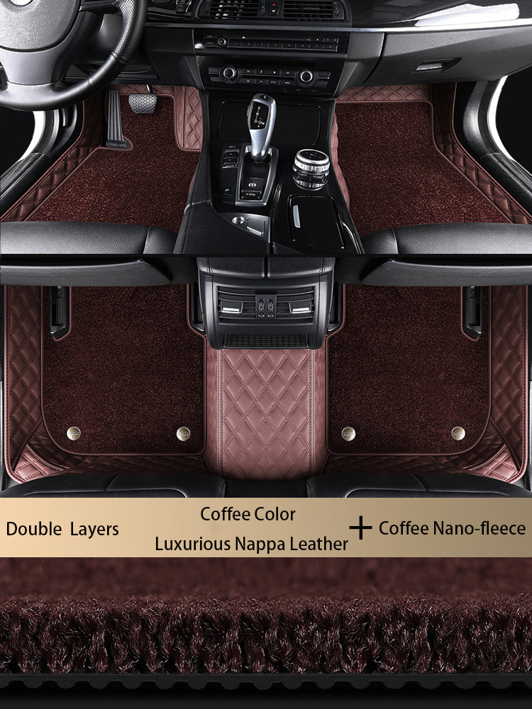 Diamond Stitching Custom Luxury Car Floor Mats Set