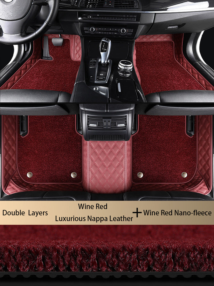 Diamond Stitching Custom Luxury Car Floor Mats Set