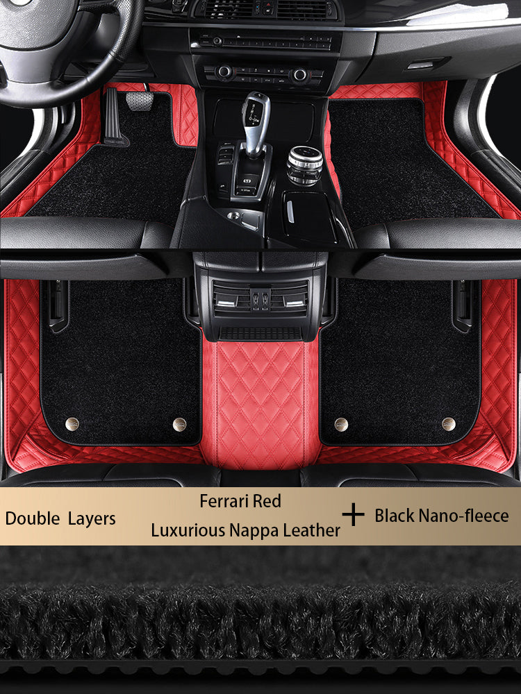Diamond Stitching Custom Luxury Car Floor Mats Set