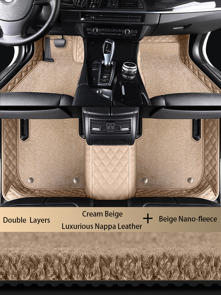 Diamond Stitching Custom Luxury Car Floor Mats Set