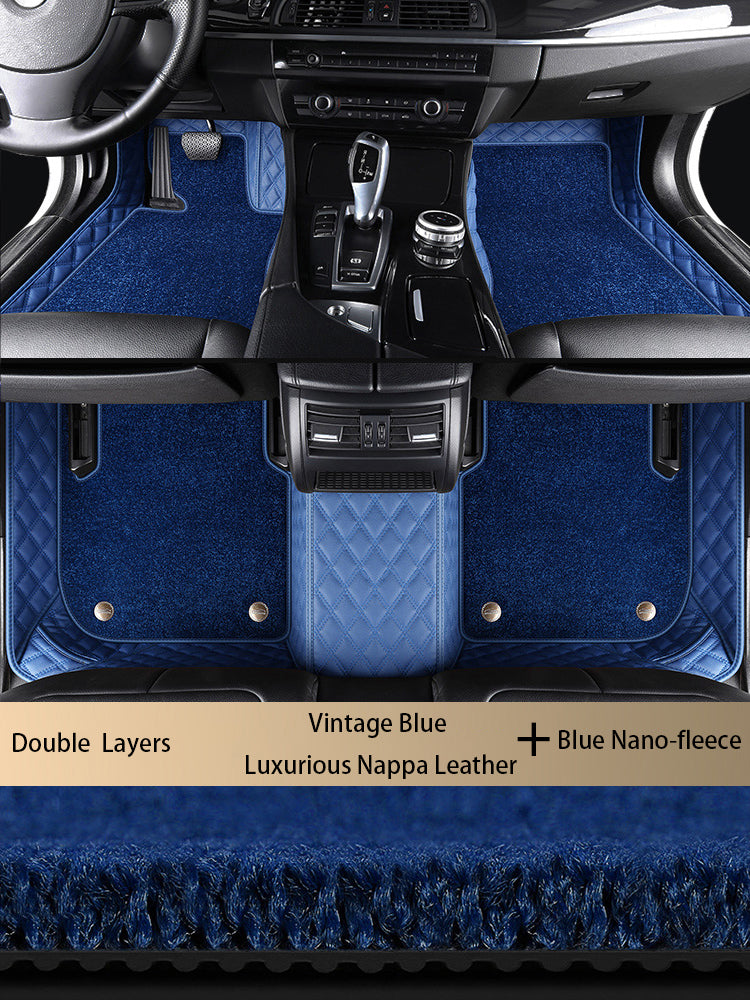 Diamond Stitching Custom Luxury Car Floor Mats Set
