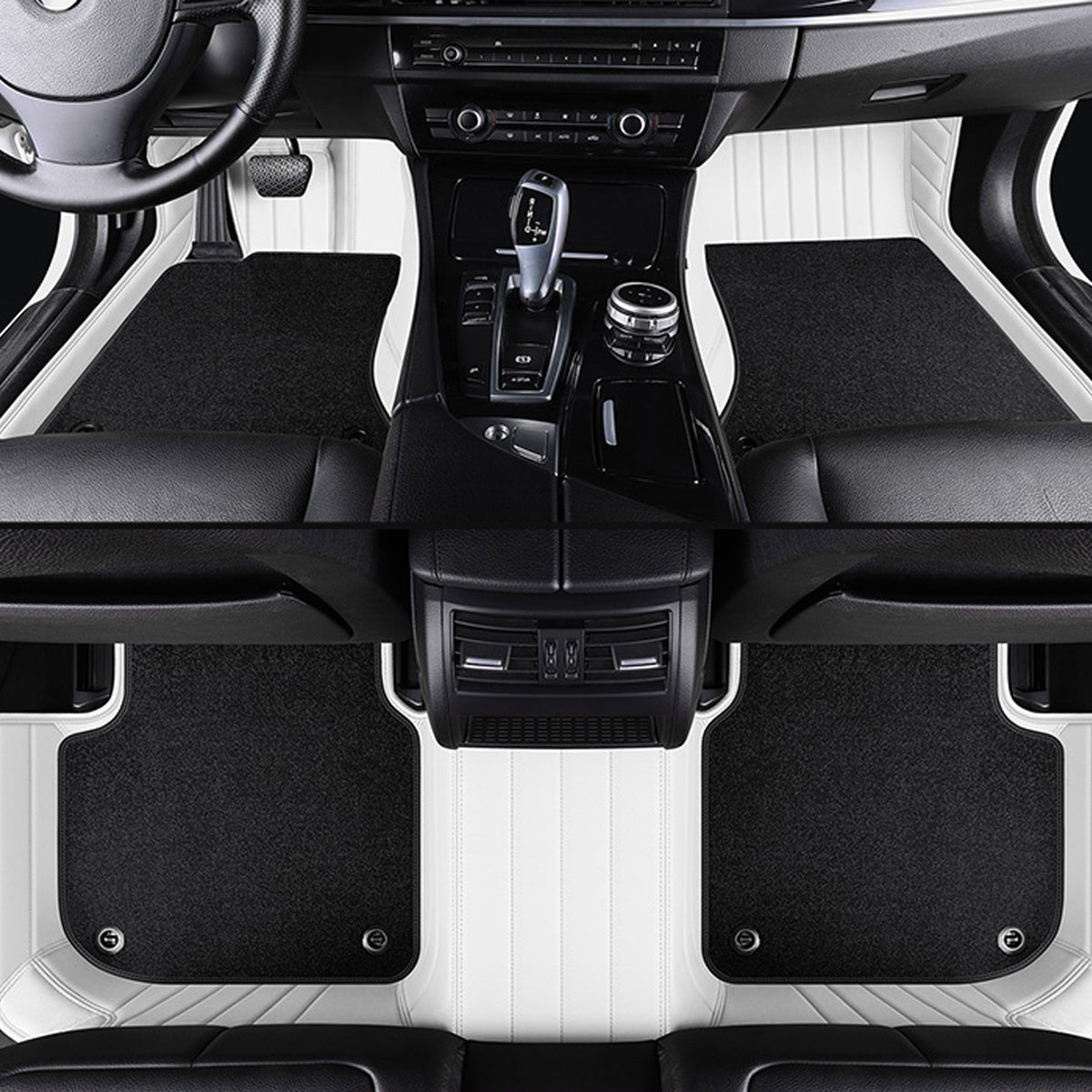 Stripe Stitching Custom Luxury Car Floor Mats Set