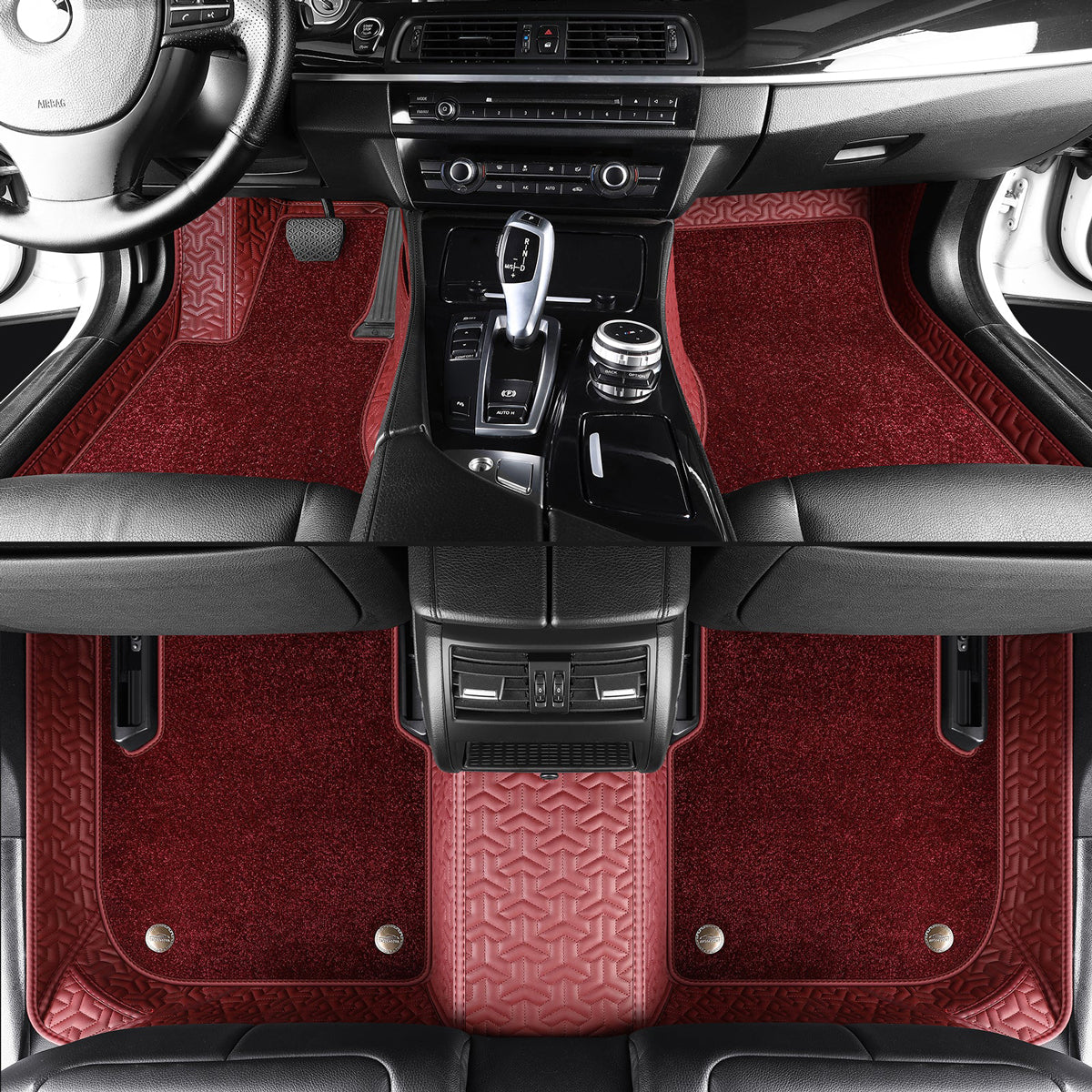 Classic Stitching Custom Double Layer Luxury Car Floor Mats Set