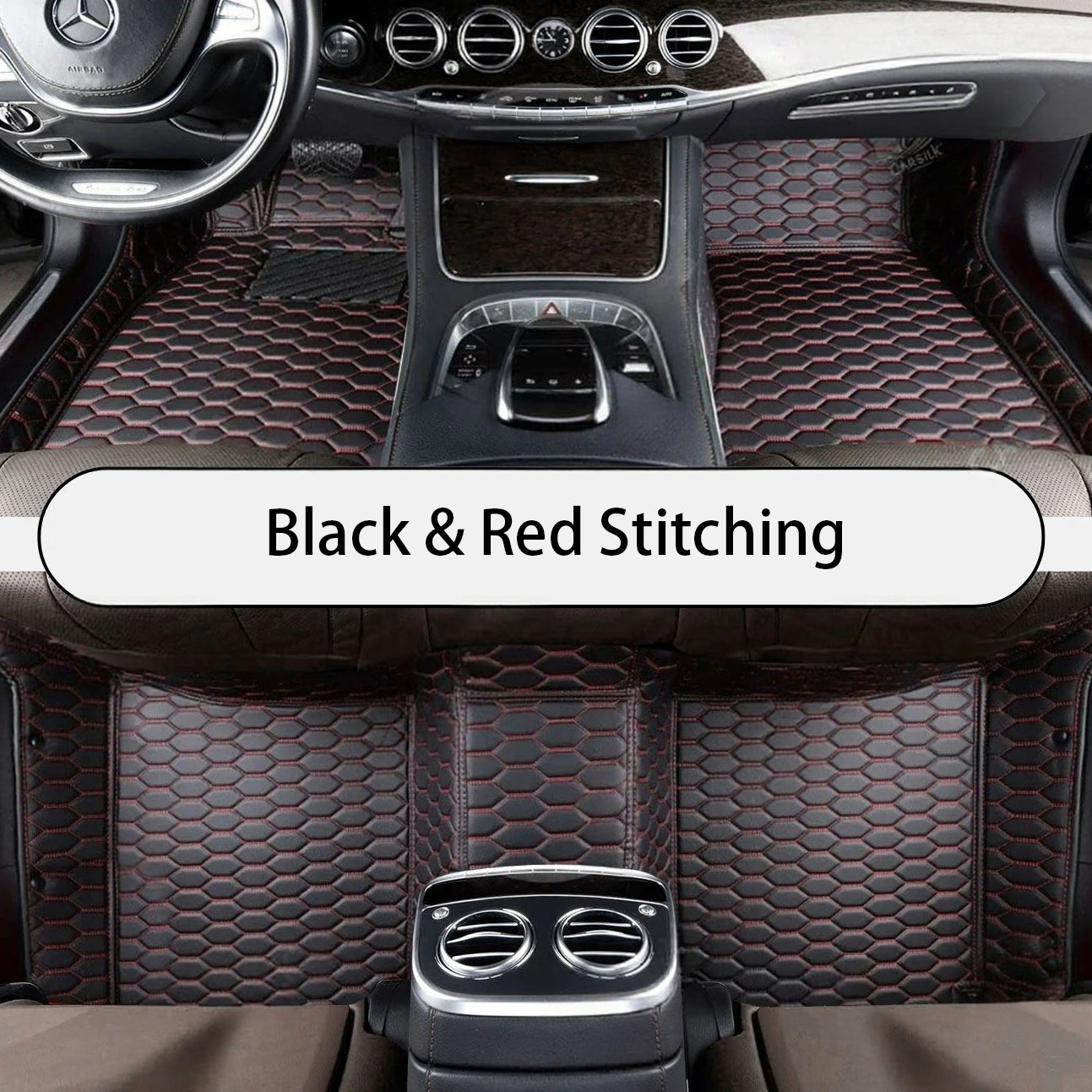 Honeycomb Stitching Custom Luxury Car Floor Mats Set