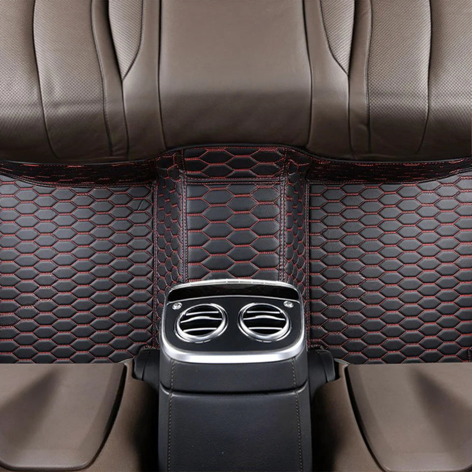 Honeycomb Stitching Custom Luxury Car Floor Mats Set
