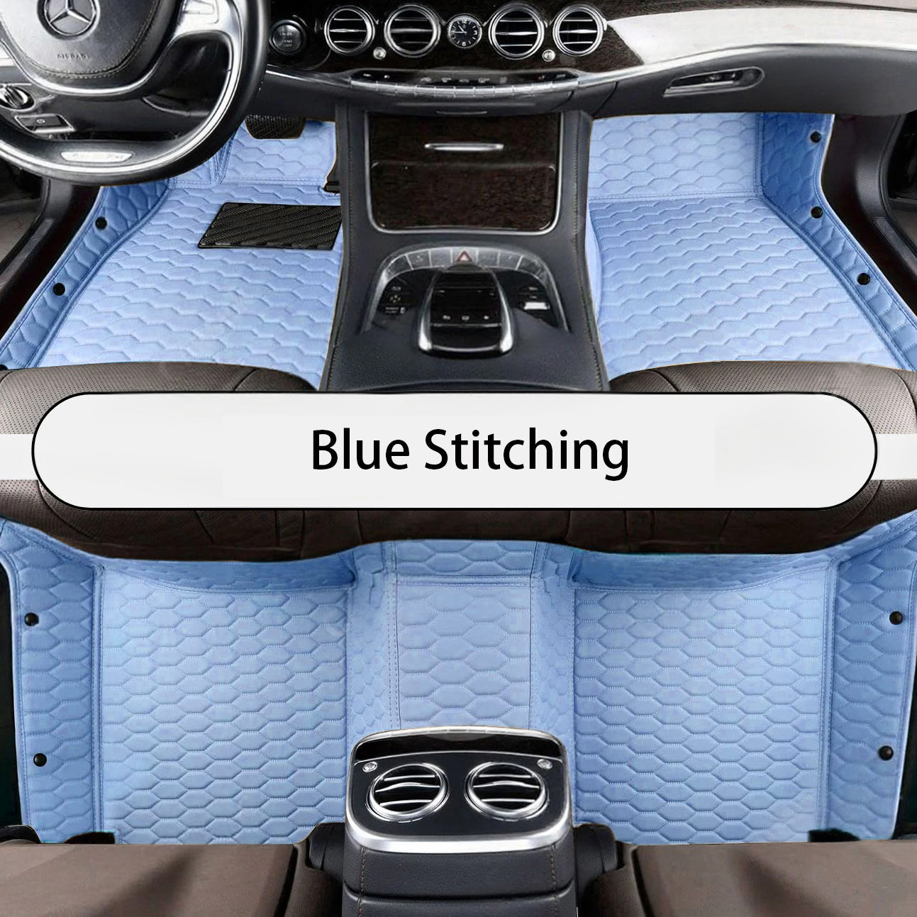 Honeycomb Stitching Custom Luxury Car Floor Mats Set