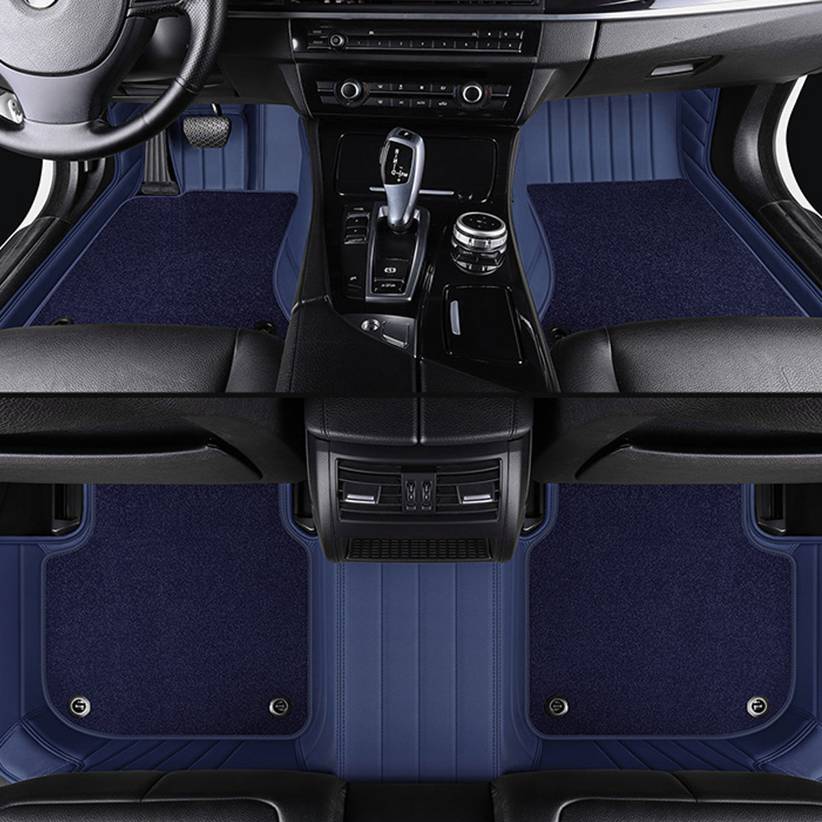 Stripe Stitching Custom Luxury Car Floor Mats Set