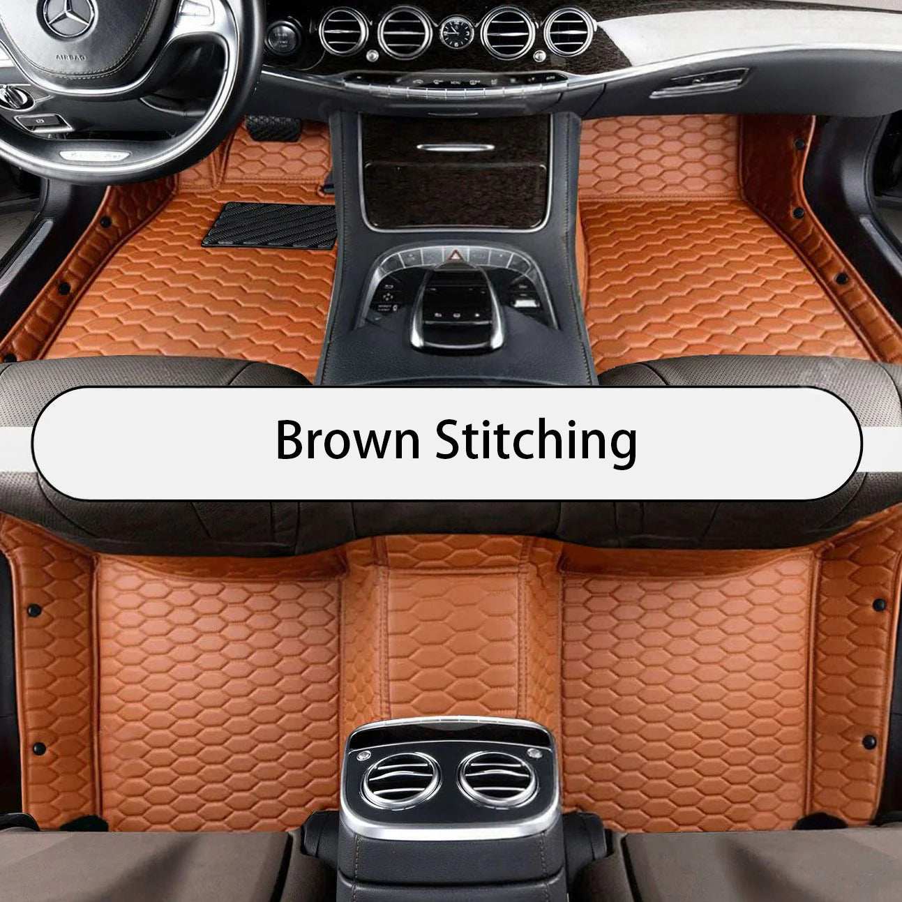 Honeycomb Stitching Custom Luxury Car Floor Mats Set