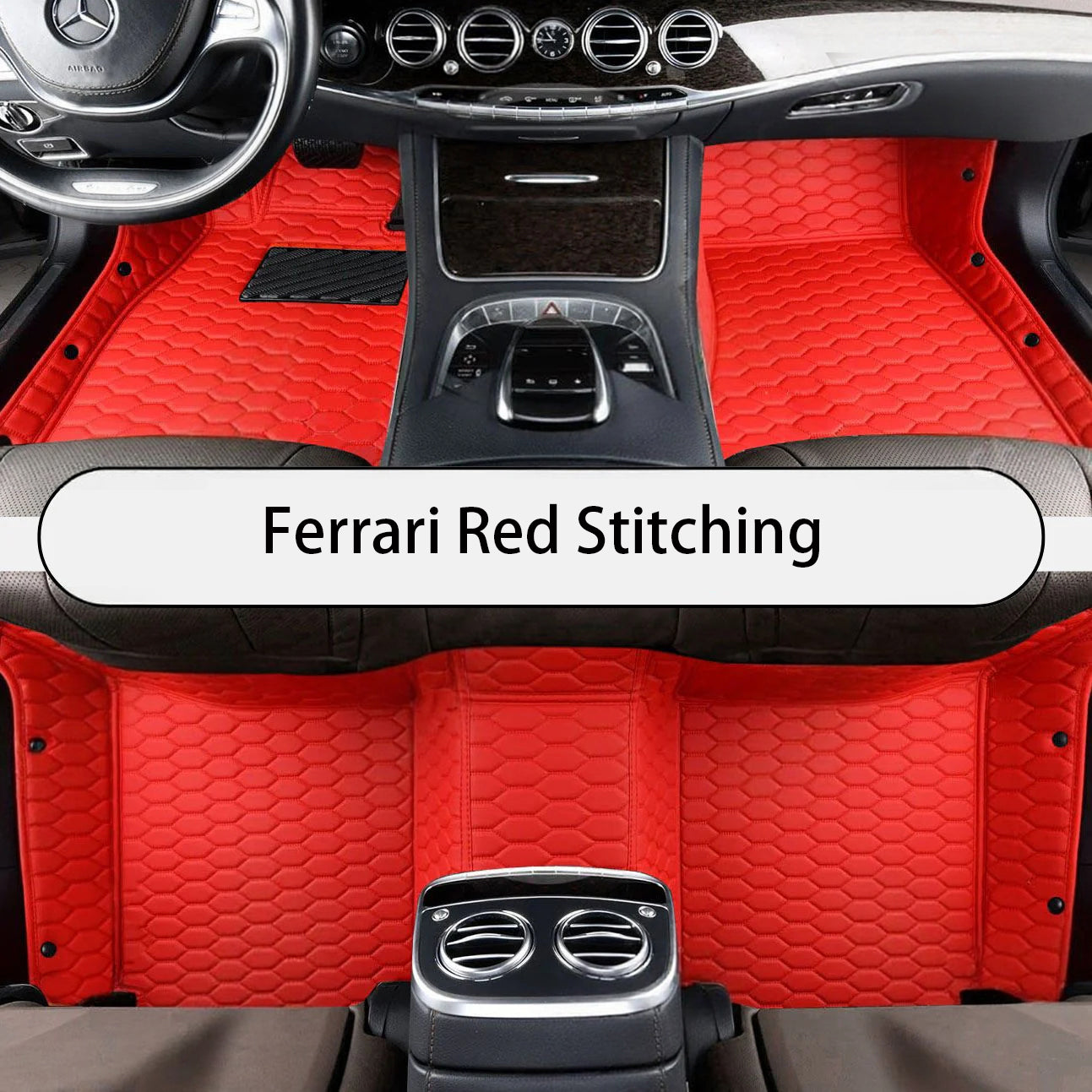 Honeycomb Stitching Custom Luxury Car Floor Mats Set