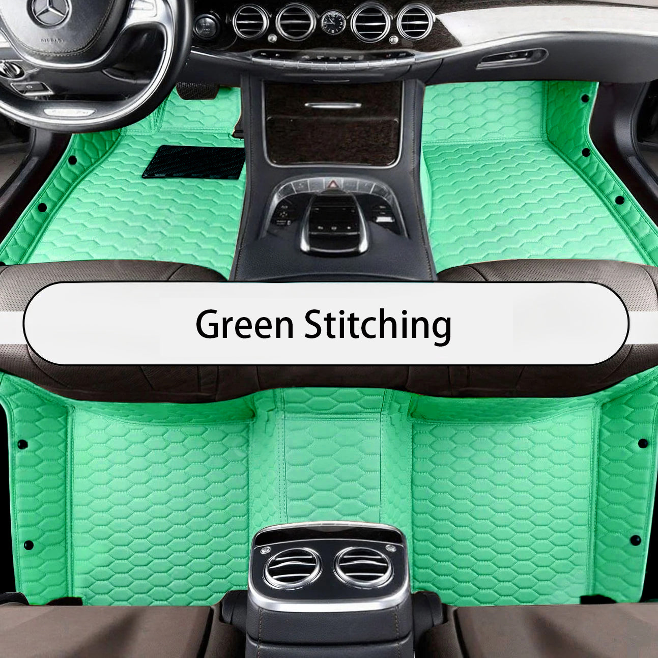 Honeycomb Stitching Custom Luxury Car Floor Mats Set