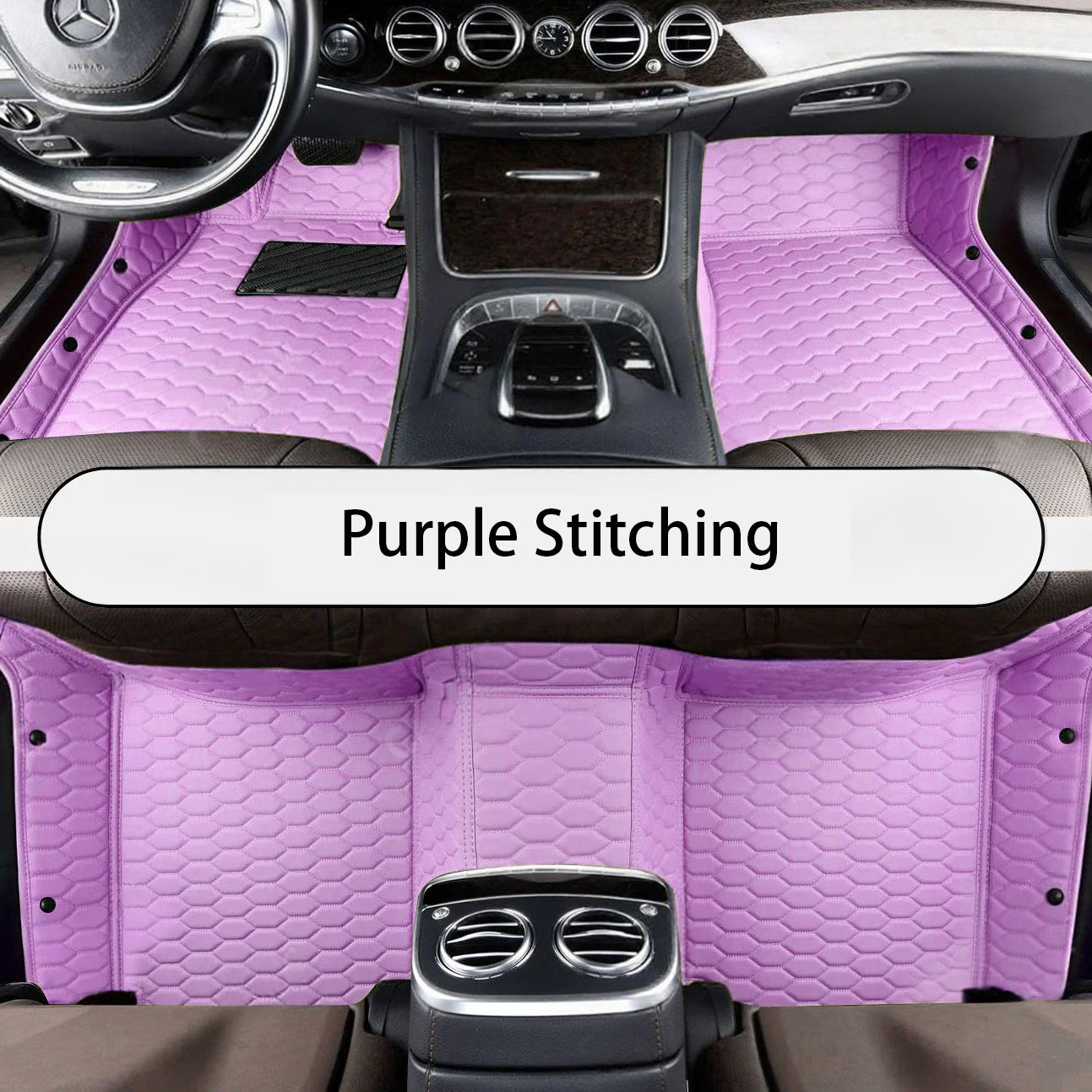 Honeycomb Stitching Custom Luxury Car Floor Mats Set