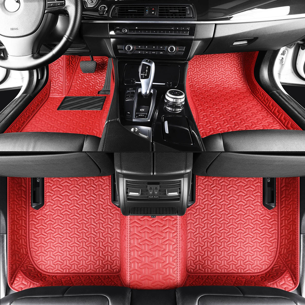 Classic Stitching Custom Double Layer Luxury Car Floor Mats Set