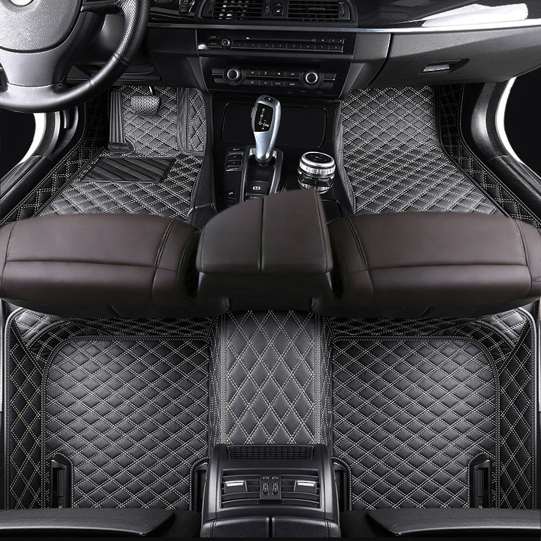 Diamond Stitching Custom Luxury Car Floor Mats Set