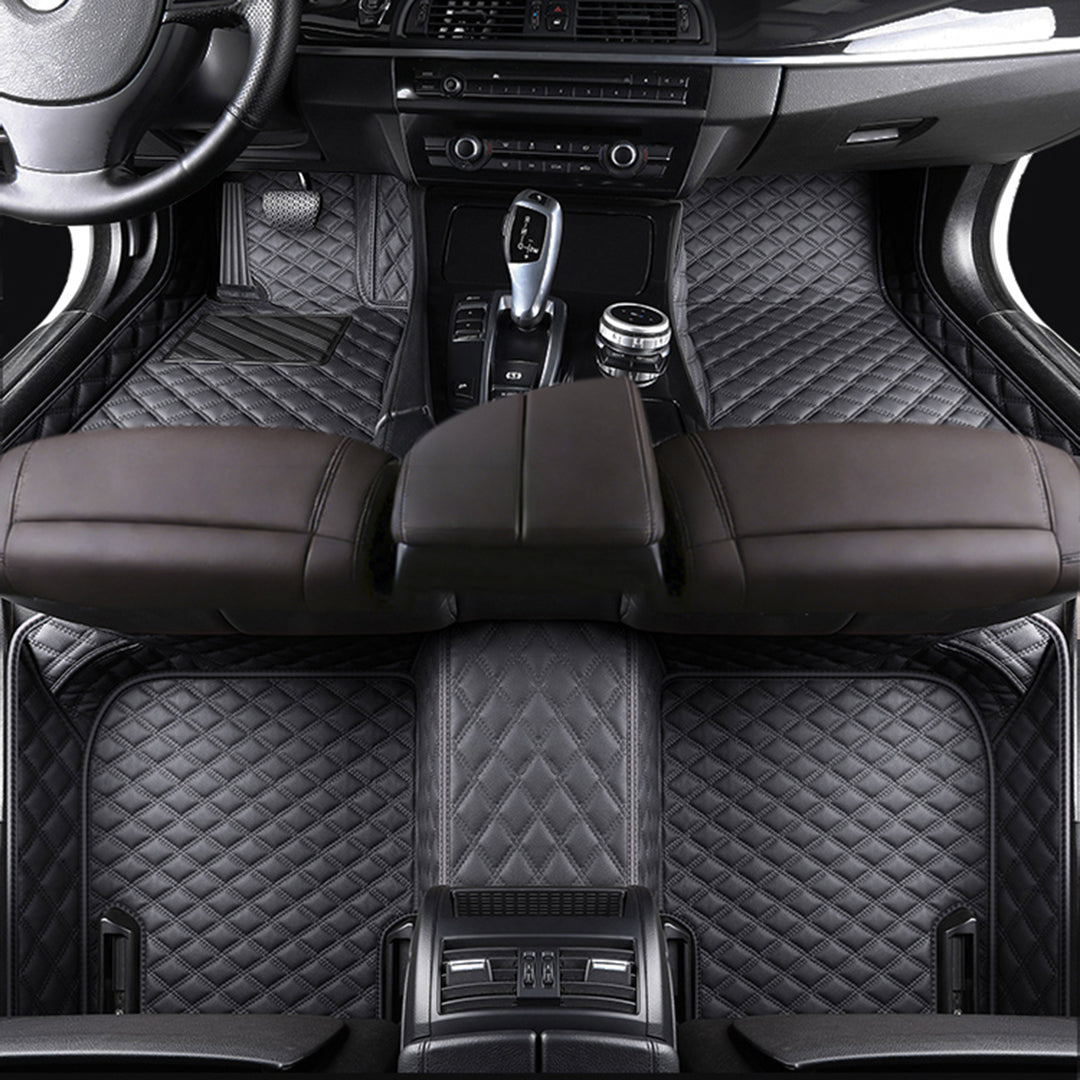 Diamond Stitching Custom Luxury Car Floor Mats Set