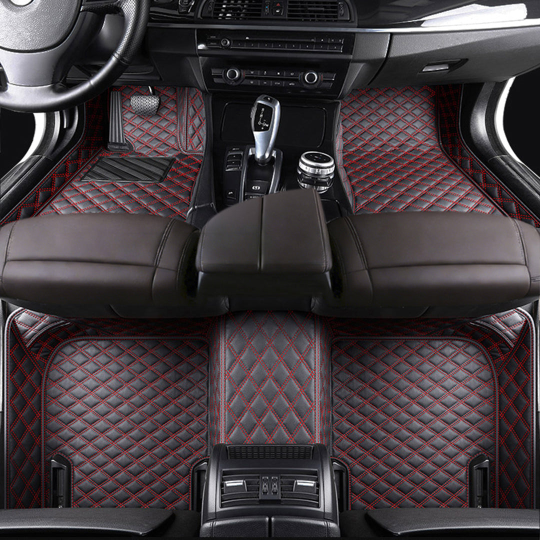 Diamond Stitching Custom Luxury Car Floor Mats Set