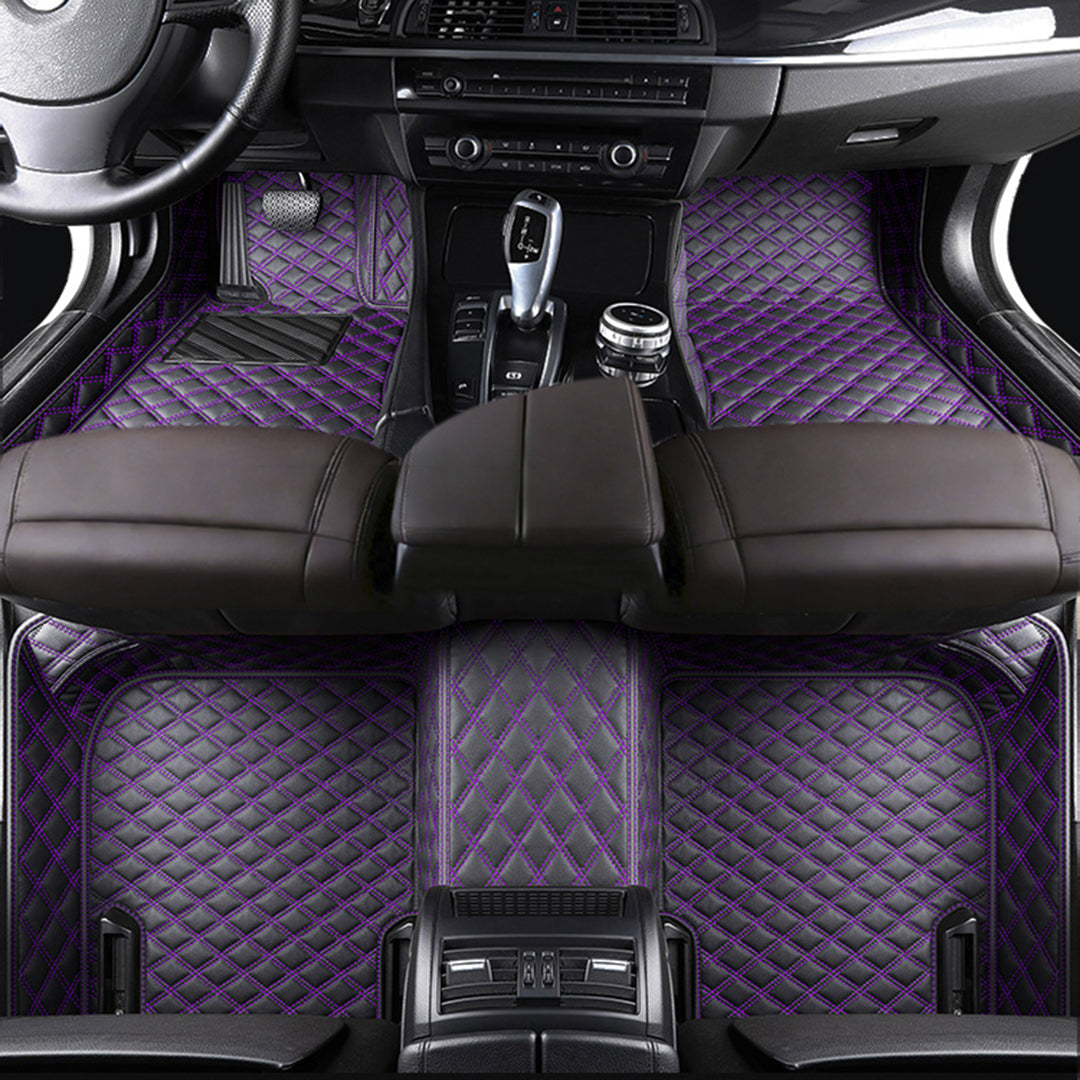 Diamond Stitching Custom Luxury Car Floor Mats Set
