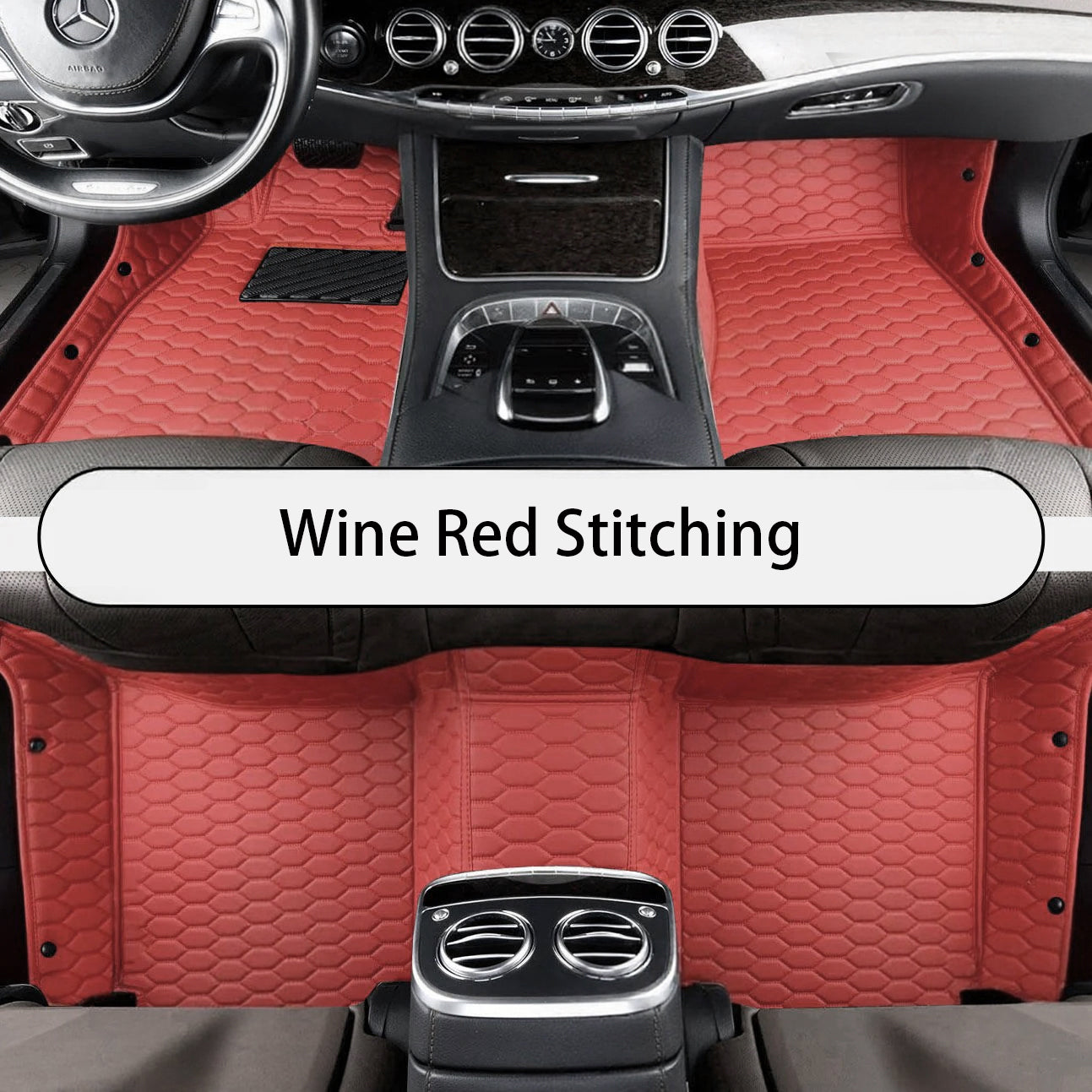 Honeycomb Stitching Custom Luxury Car Floor Mats Set